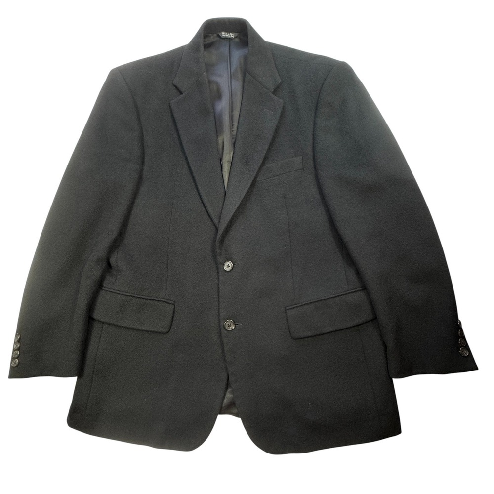 Coconut Grove Black Camel Hair Sport Coat Mens 40R Blazer Quiet Luxury‎ Soft VTG